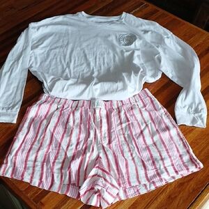 Victoria's Secrect Signature Flannel/Tee Shortie Pajama Set - Medium